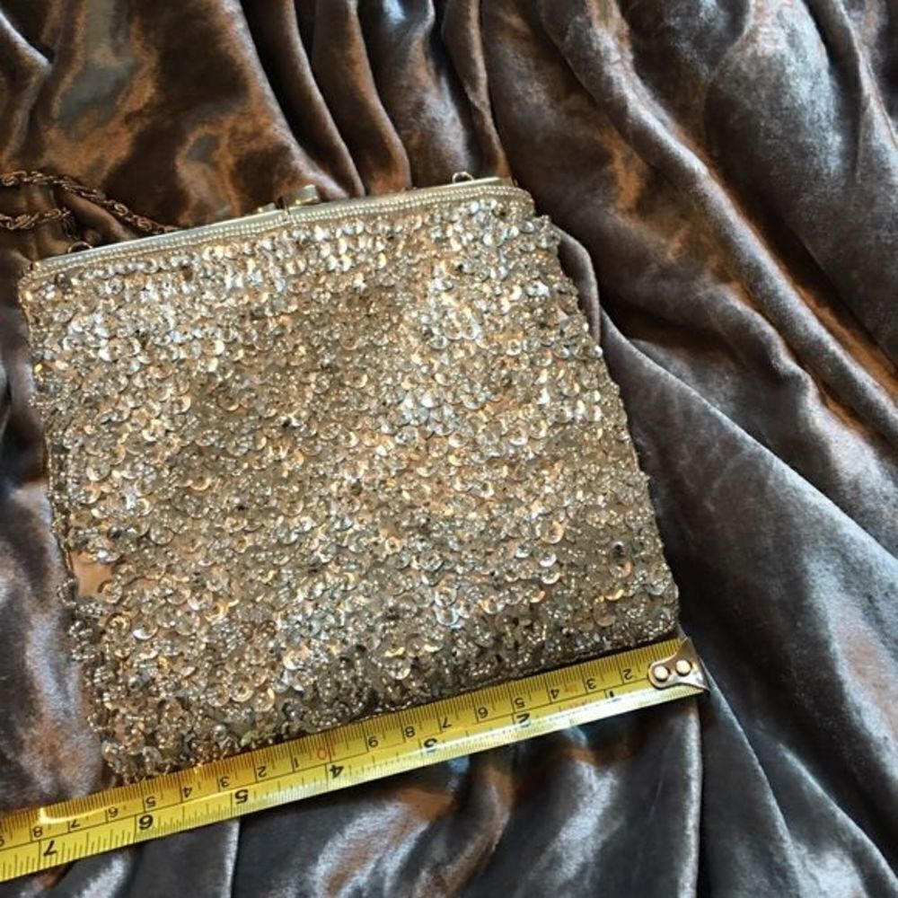 Cache Silver Sequin & Bead Square Purse - Picture 4 of 4
